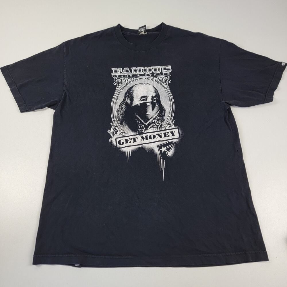 Vintage Y2k Famous Stars and Straps Travis Barker Black‎ T- Shirt Men's Large